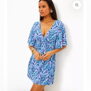 Lilly Pulitzer EUC Minka Blue and Purple Jumpsuit